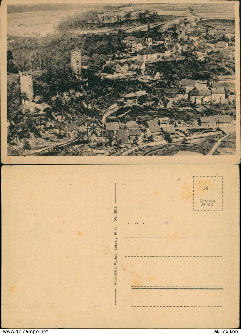 Gnandstein-Kohren-Sahlis Luftbild Kohren-Sahlis Original Fliederaufnahme 1940