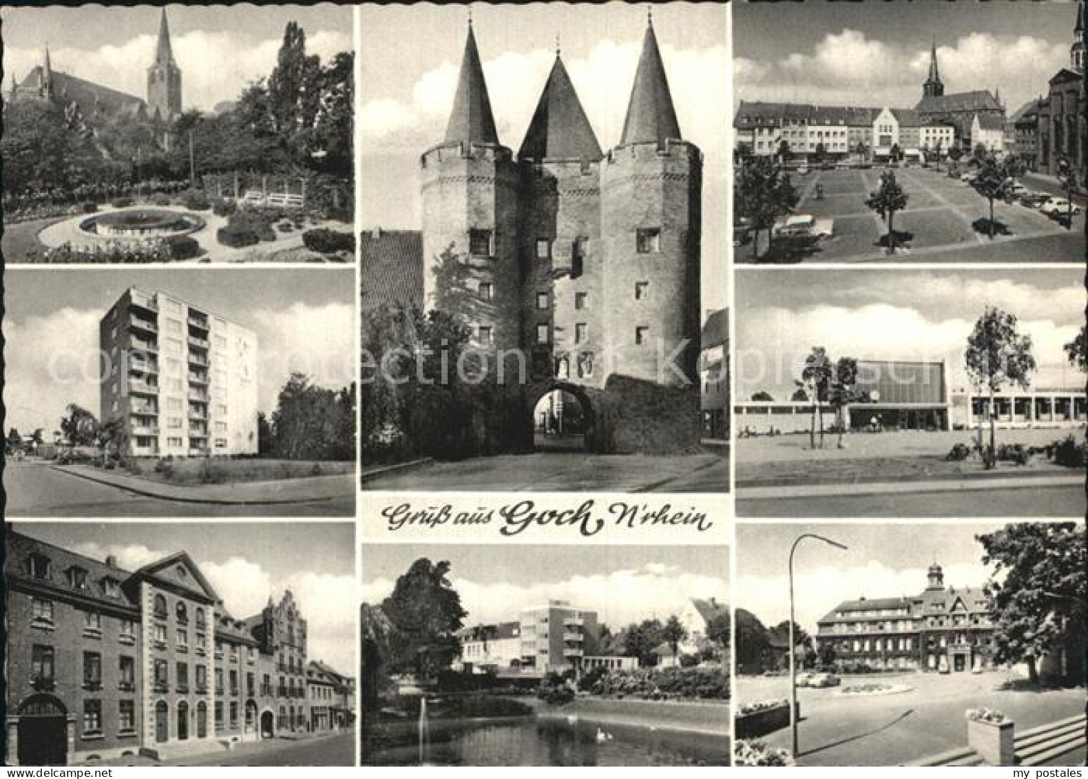 Goch drei Tuerme und Ortsansichten
