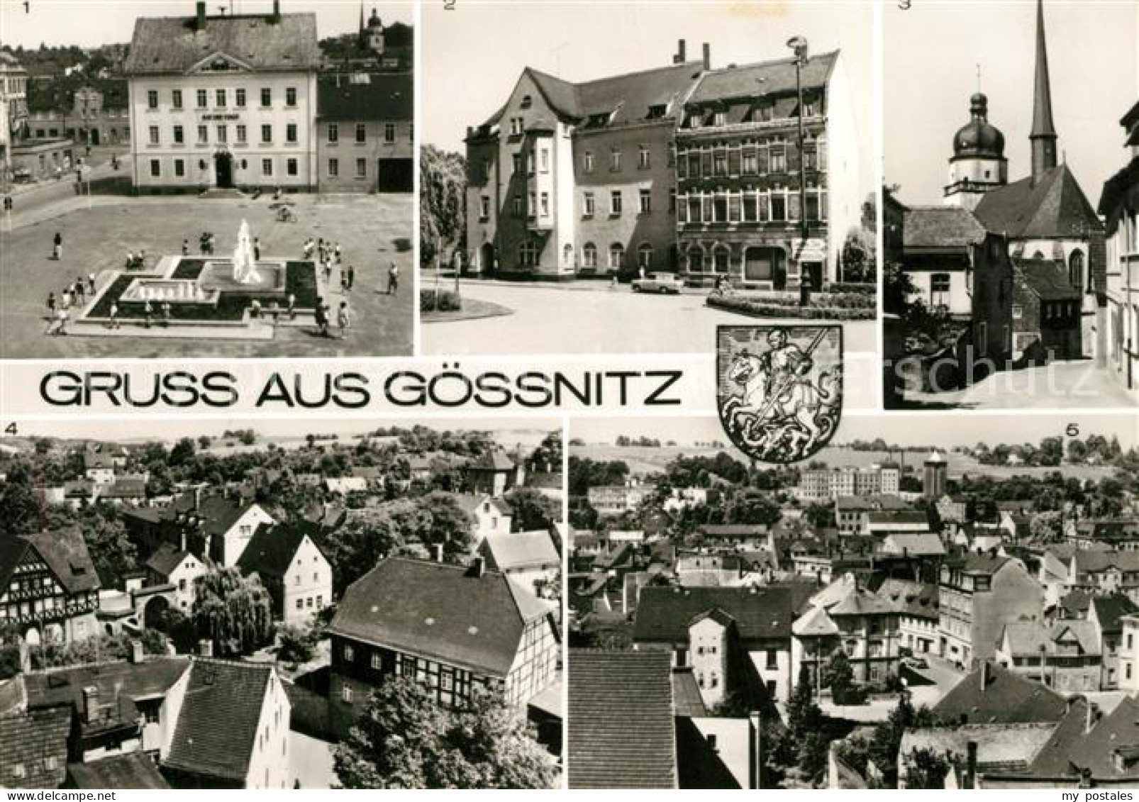 Goessnitz Schmoelln Freiheitsplatz Rathaus Postamt Waldenburger Strasse