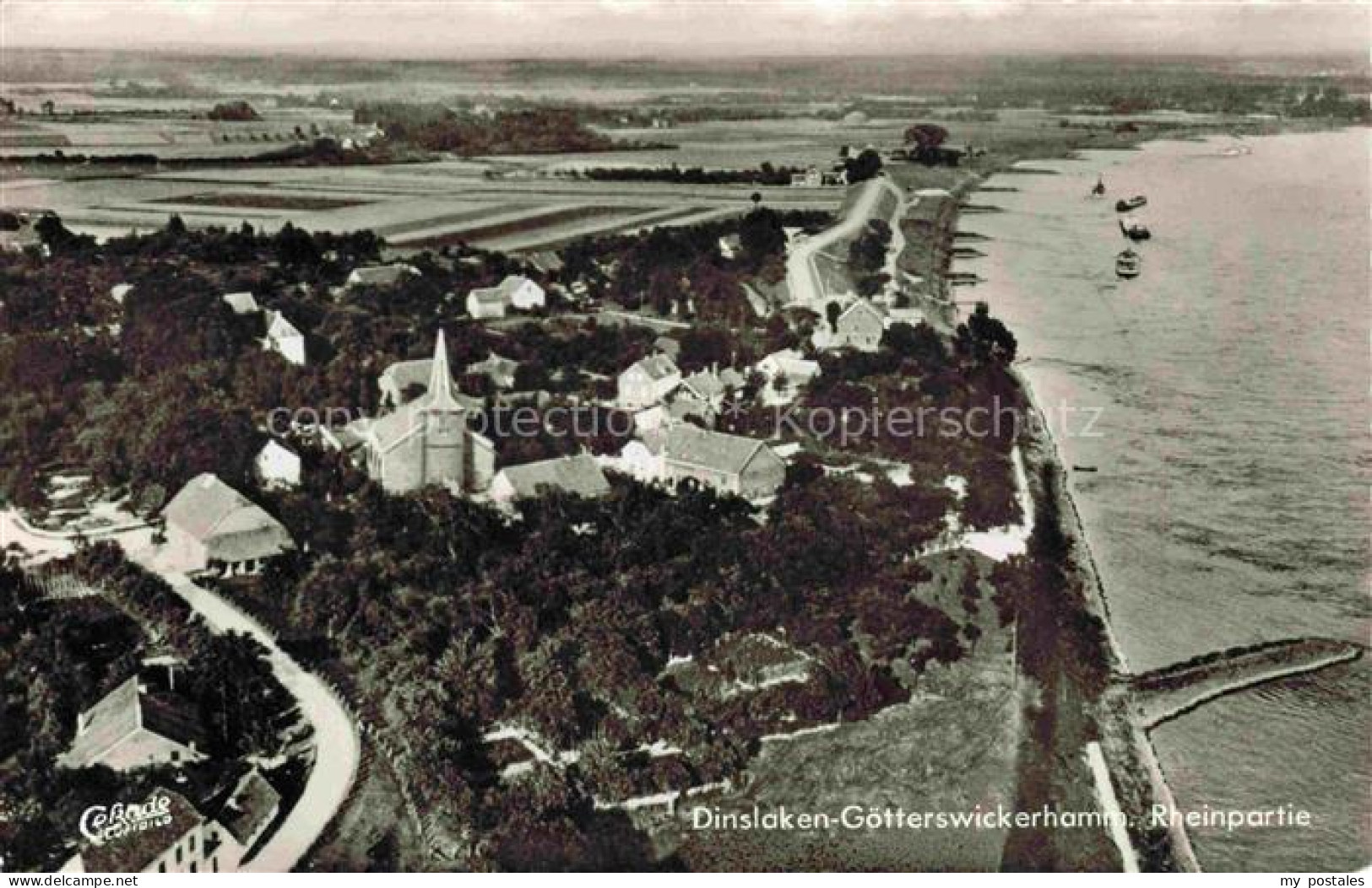 Goetterswickerhamm Voerde Niederrhein NRW Rheinpartie Fliegeraufnahme