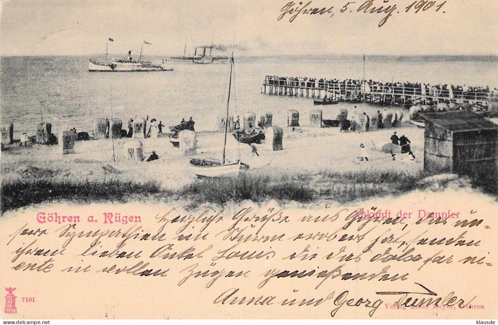 Göhren a.Rügen - Ankunft der Dampfer gel.1901