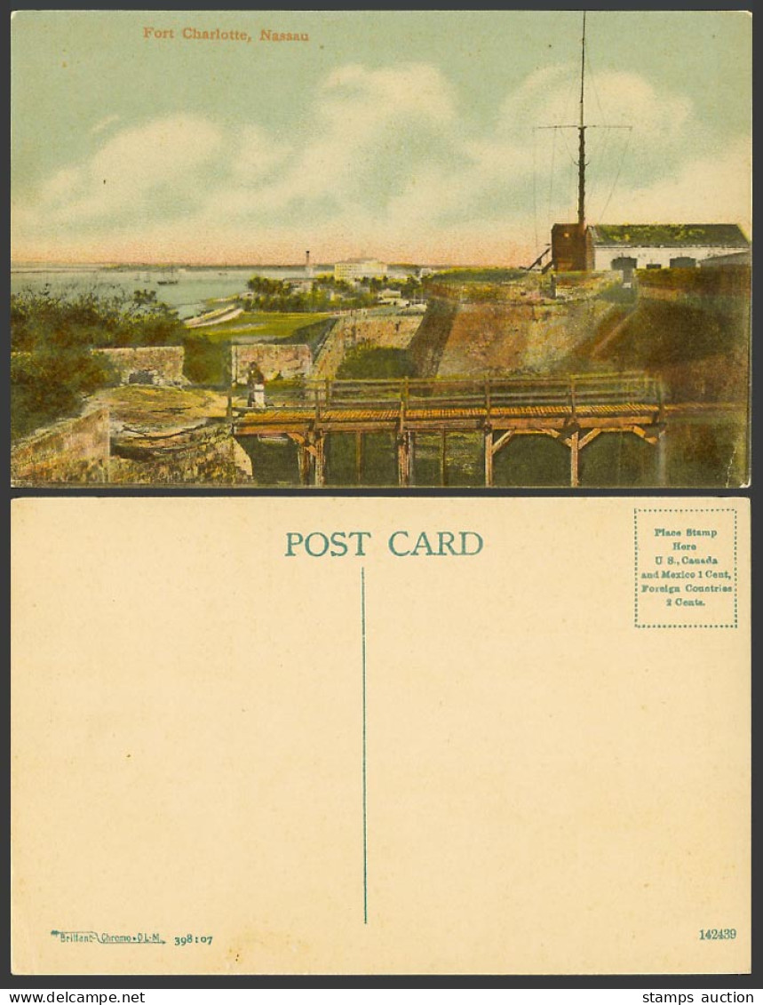 Gold Coast Ghana Nassau Fort Charlotte Fortress Walls Bridge Old Colour Postcard