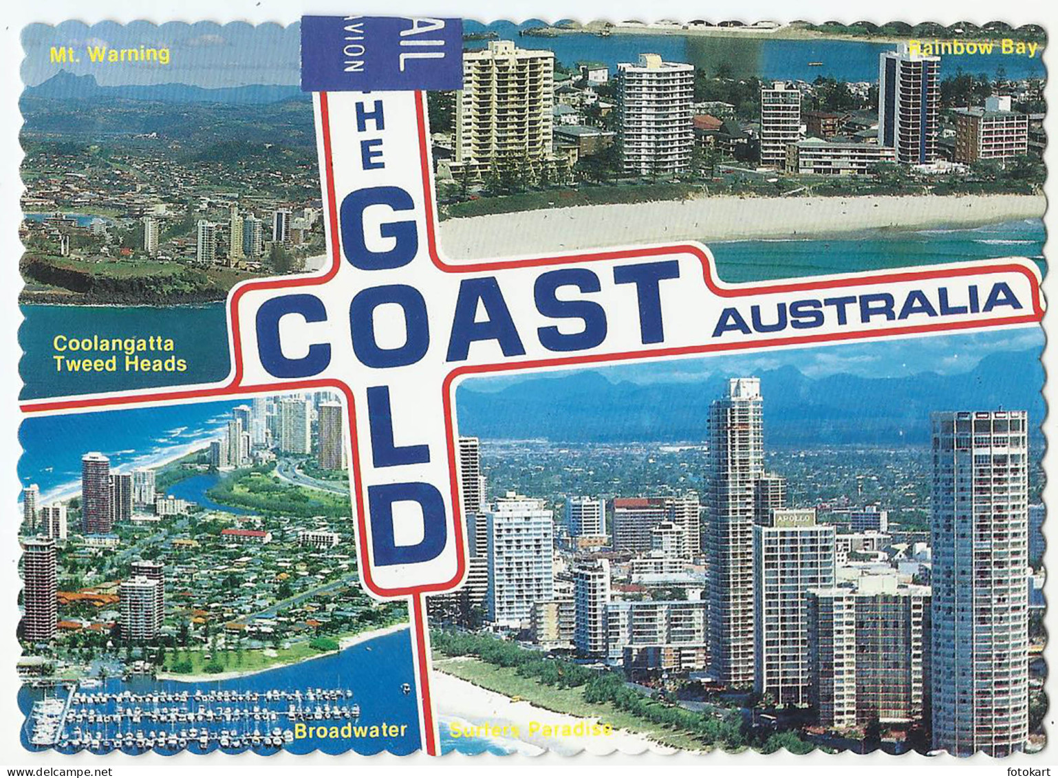 Gold Coast QLD Australia, Vintage PC, 4 Aerial Views, 1989