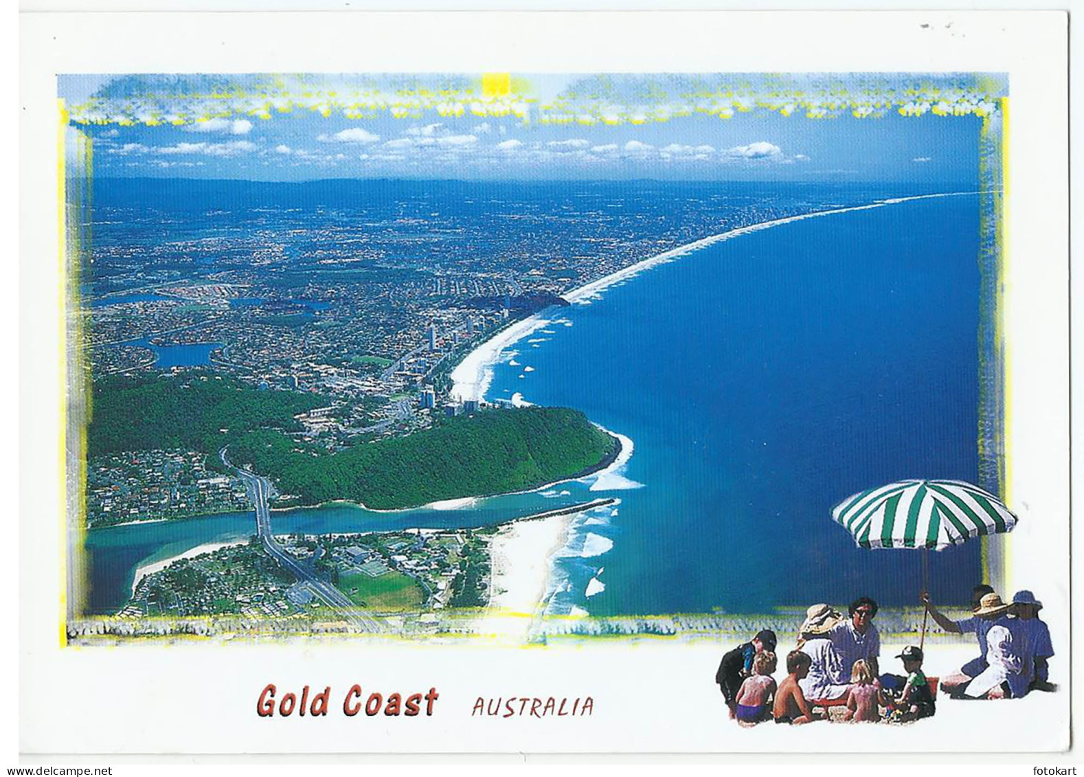 Gold Coast QLD Australia, Vintage PC, Aerial View over Burleigh Heads