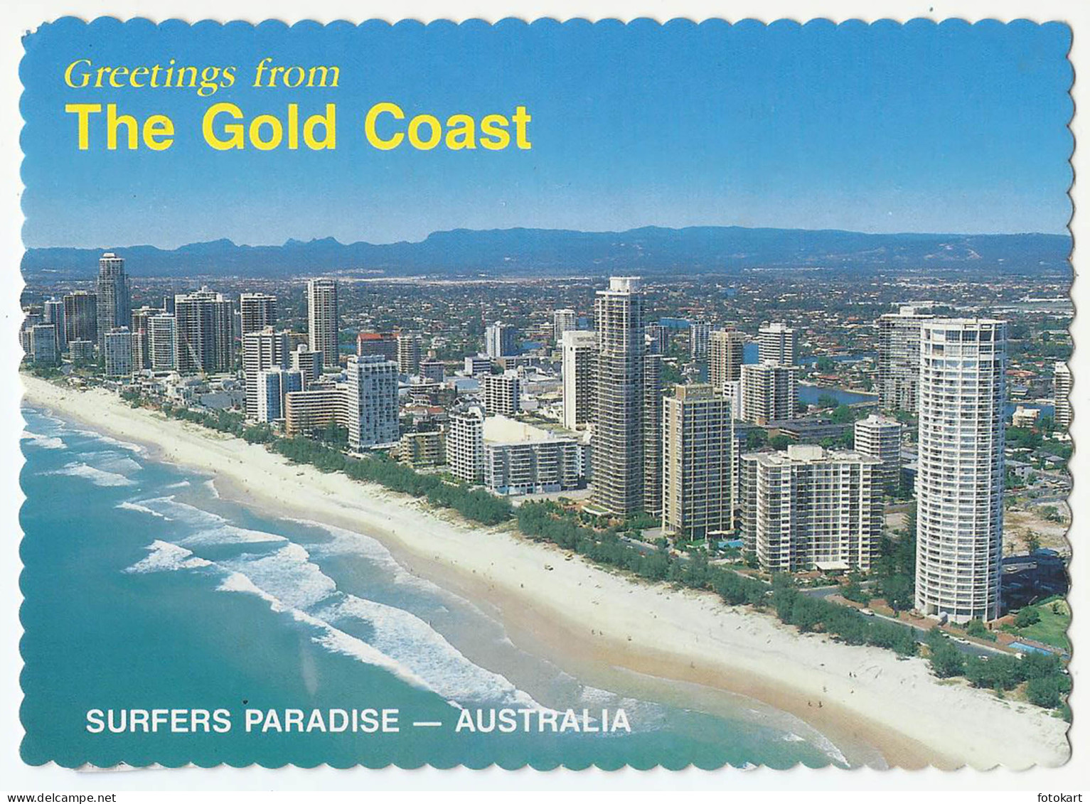 Gold Coast QLD Australia, Vintage PC, Greetings-Surfers Paradise, 1990