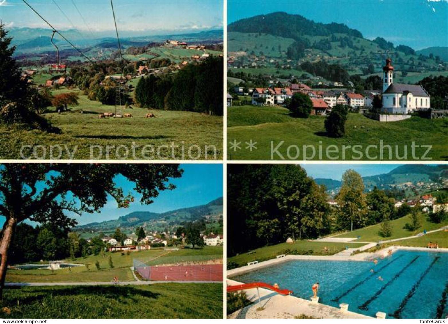 Gommiswald Sesselbahn Raemel Kirche Tennisplatz Schwimmbad