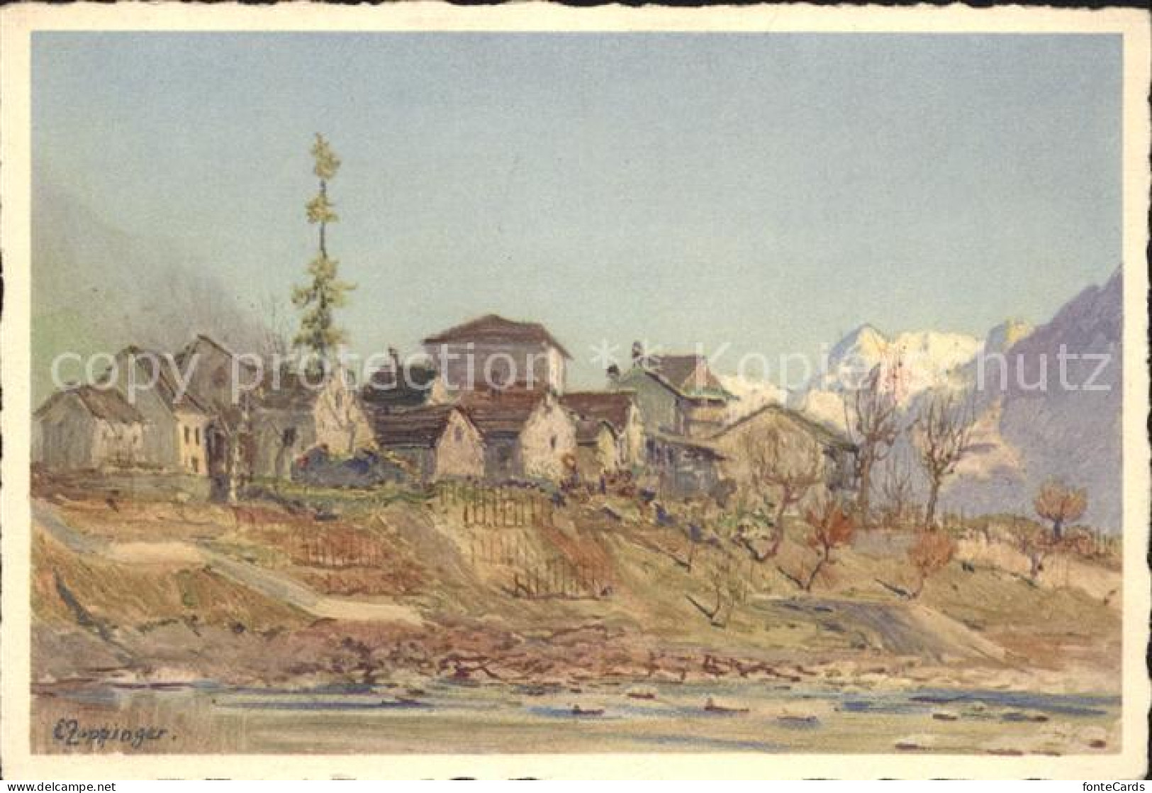 Gordola Motivo Rustico Kuenstlerkarte Zuppinger