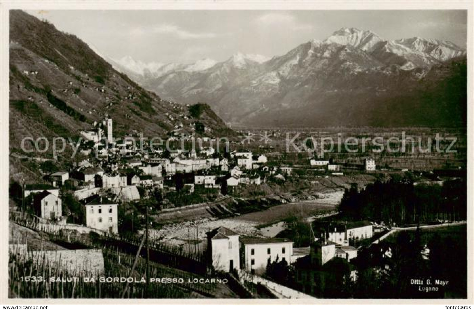 Gordola TI Gesamtansicht geg. Locarno