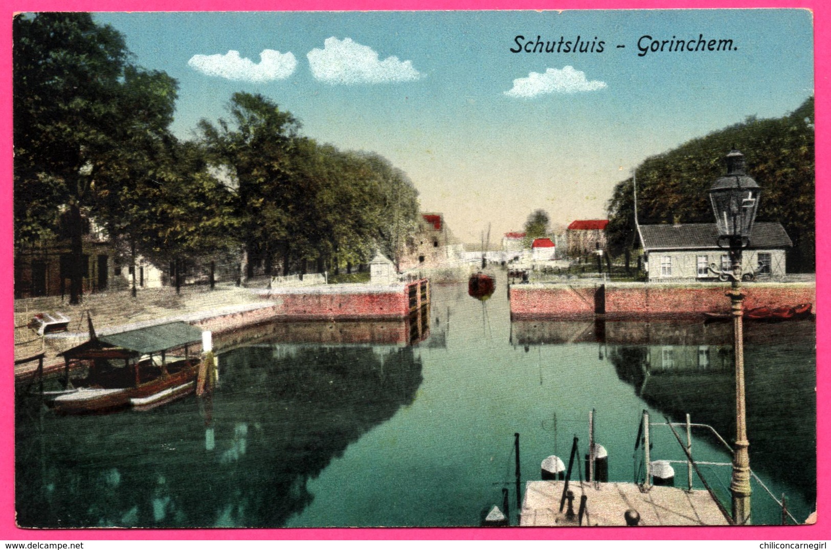 Gorinchem - Schutsluis - Bateau - Péniche - Edit. G.P.H. - A. v. W. - Colorisée