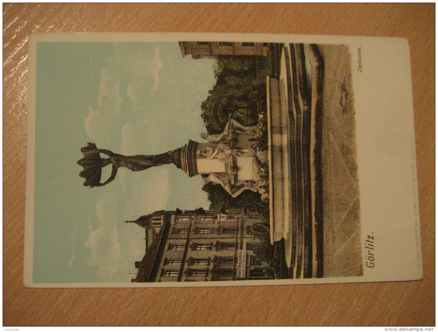 GORLITZ Goerlitz Zierbrunnen fountain post card Saxony Germany