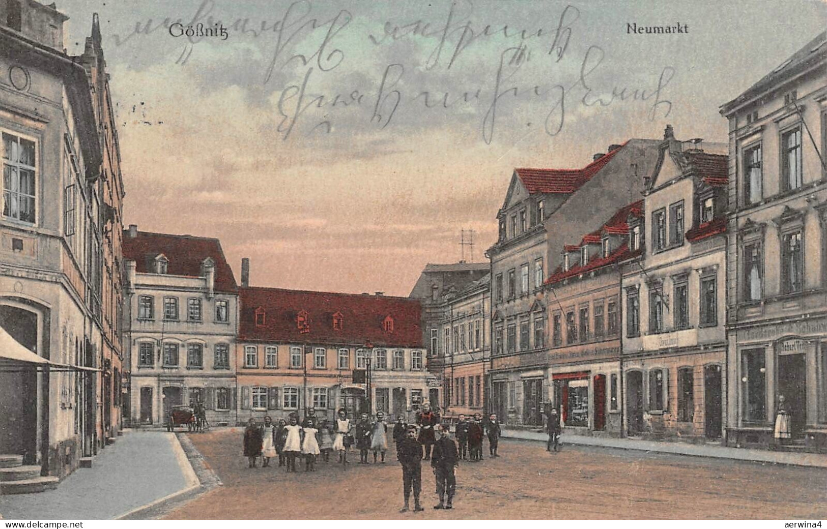 Gößnitz Kinder auf Neumarkt AK 1913