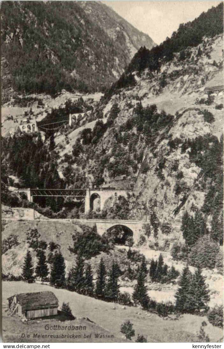 Gotthardbahn - Die Maienreussbrücken bei Wassen
