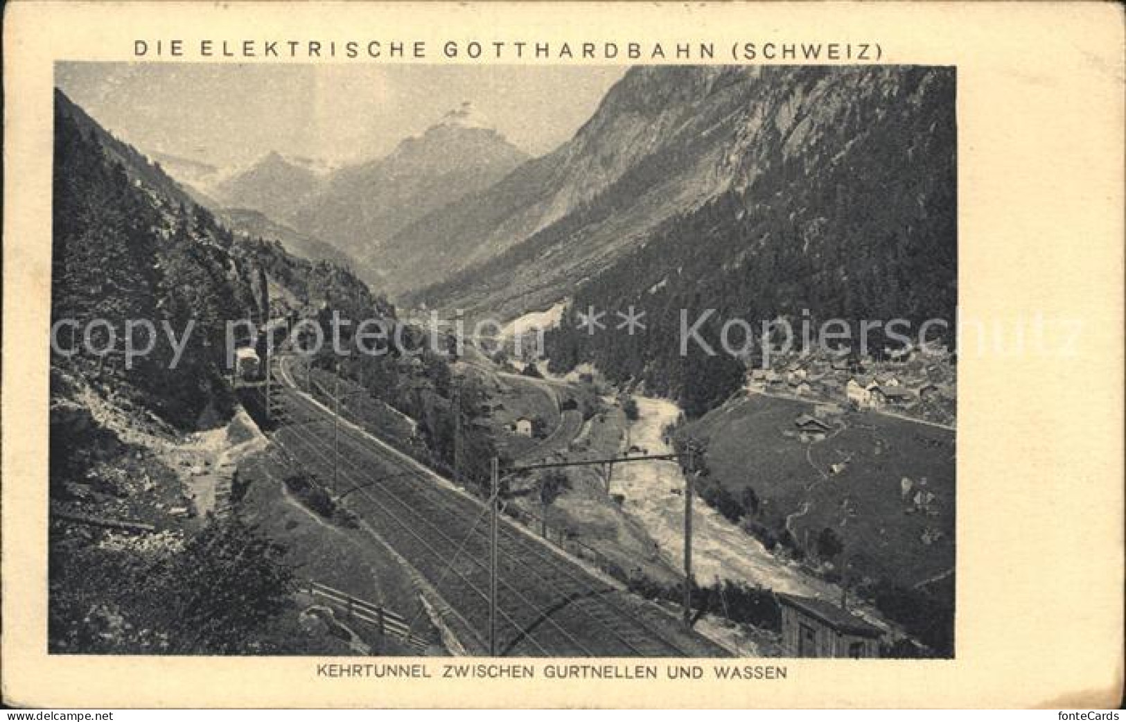 Gotthardbahn Kehrtunnel Gurtnellen und Wassen