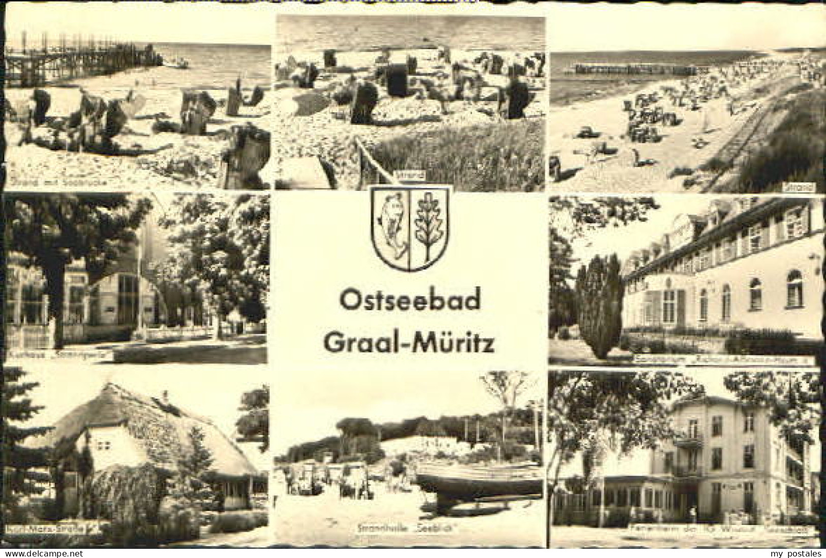 Graal-Mueritz Ostseebad Graal - Mueritz Schloss Bruecke Strand x 1960