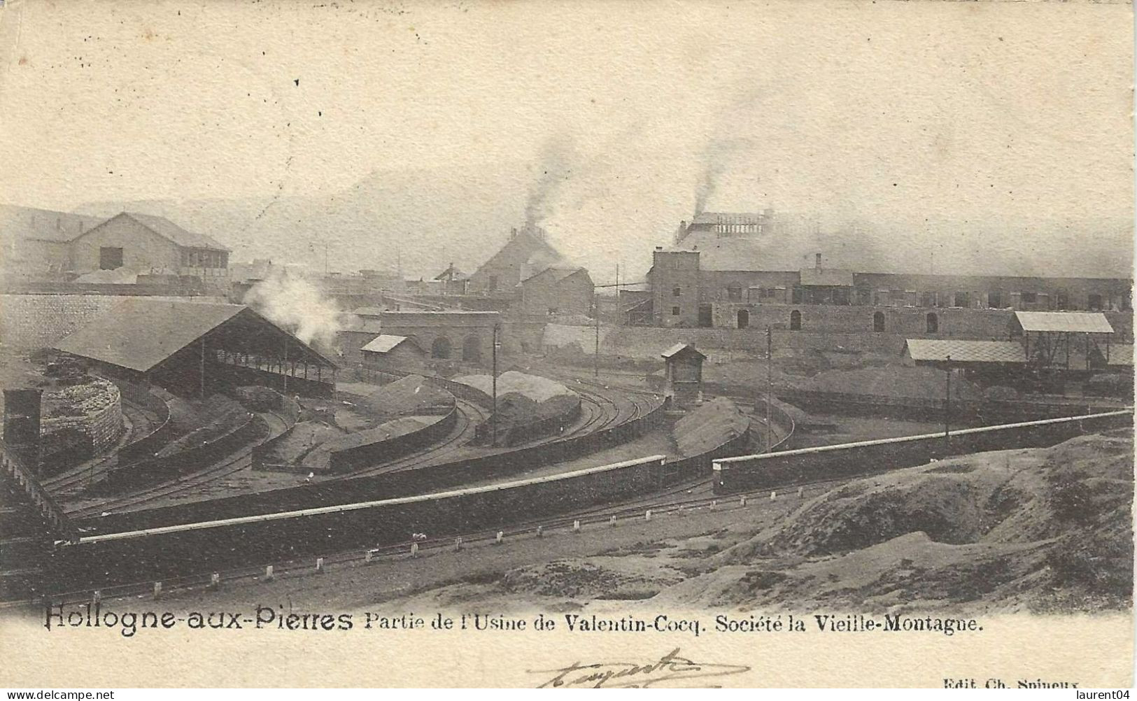GRACE HOLLOGNE.  HOLLOGNES AUX PIERRES. PARTIE DE L'USINE DE VALENTIN COCQ. SOCIETE LA VIEILLE MONTAGNE.  INDUSTRIE.