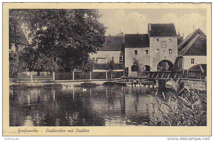 Grafenwohr - Stadtweiher mit Stadttor 1937
