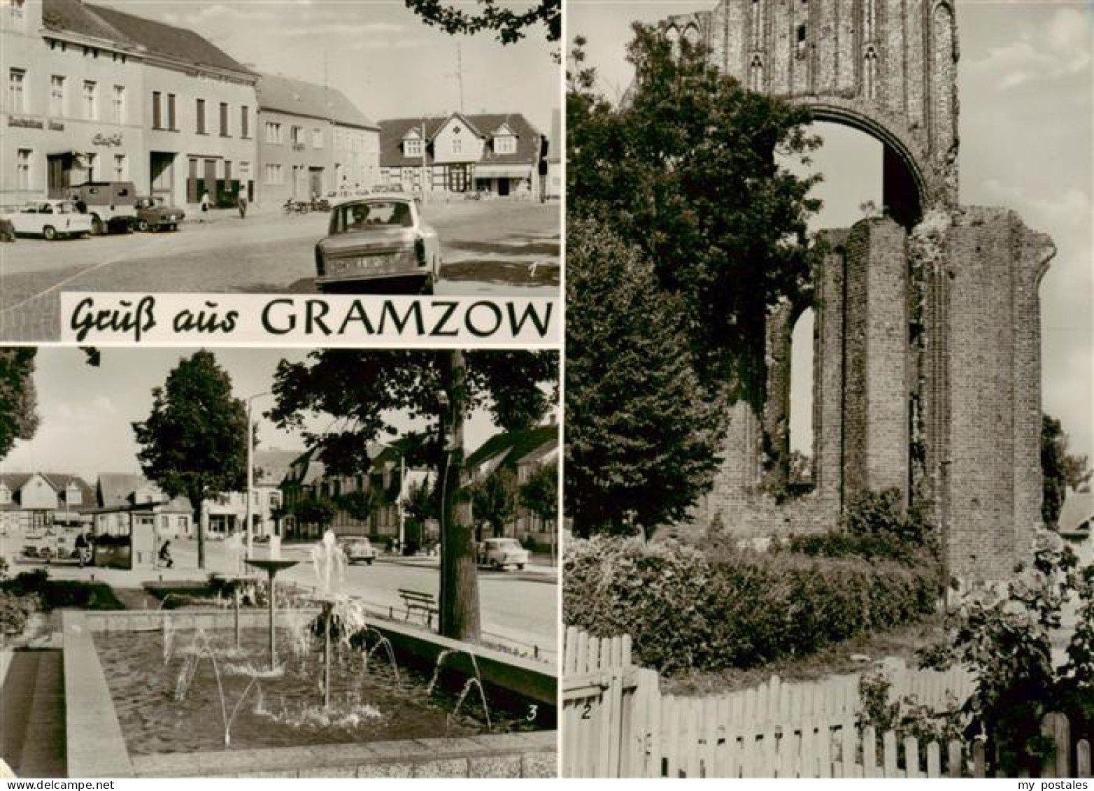 Gramzow Uckermark Markt Klosterruine Springbrunnen