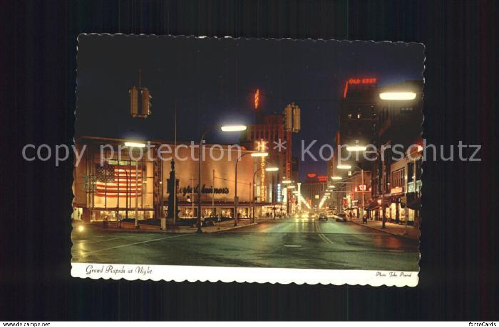 Grand Rapids Michigan Street Scene at night