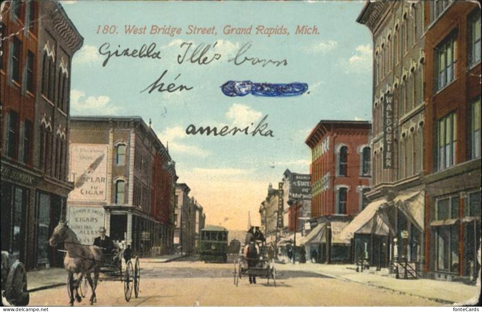 Grand Rapids Michigan West Bridge Street Strassenbahn Kutsche