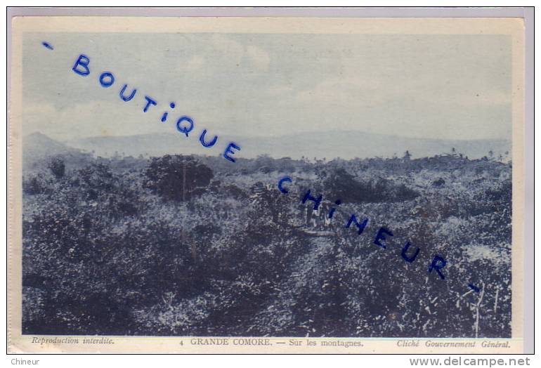 GRANDE COMORE SUR LES MONTAGNES