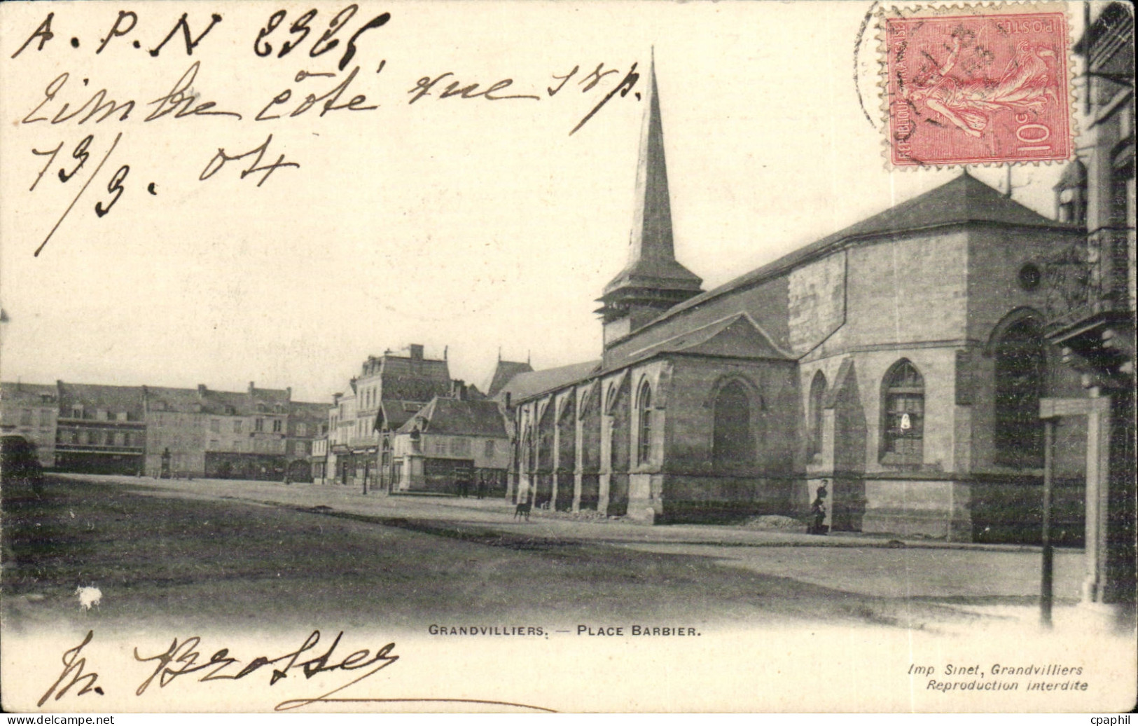 Grandvilliers - Place Barbier - CPA