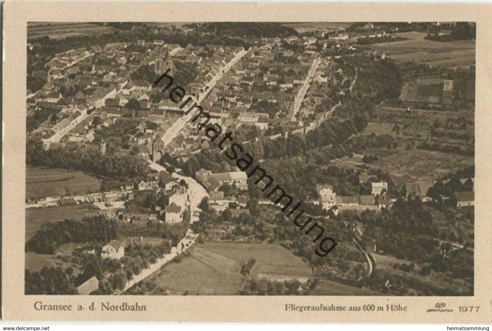 Gransee an der Nordbahn - Fliegeraufnahme aus 600m Höhe - Verlag Ernst Walter Hannover 20er Jahre