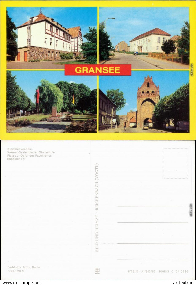 Gransee Kreiskrankenhaus, Werner-Seelenbinder-Oberschule, Platz   1983