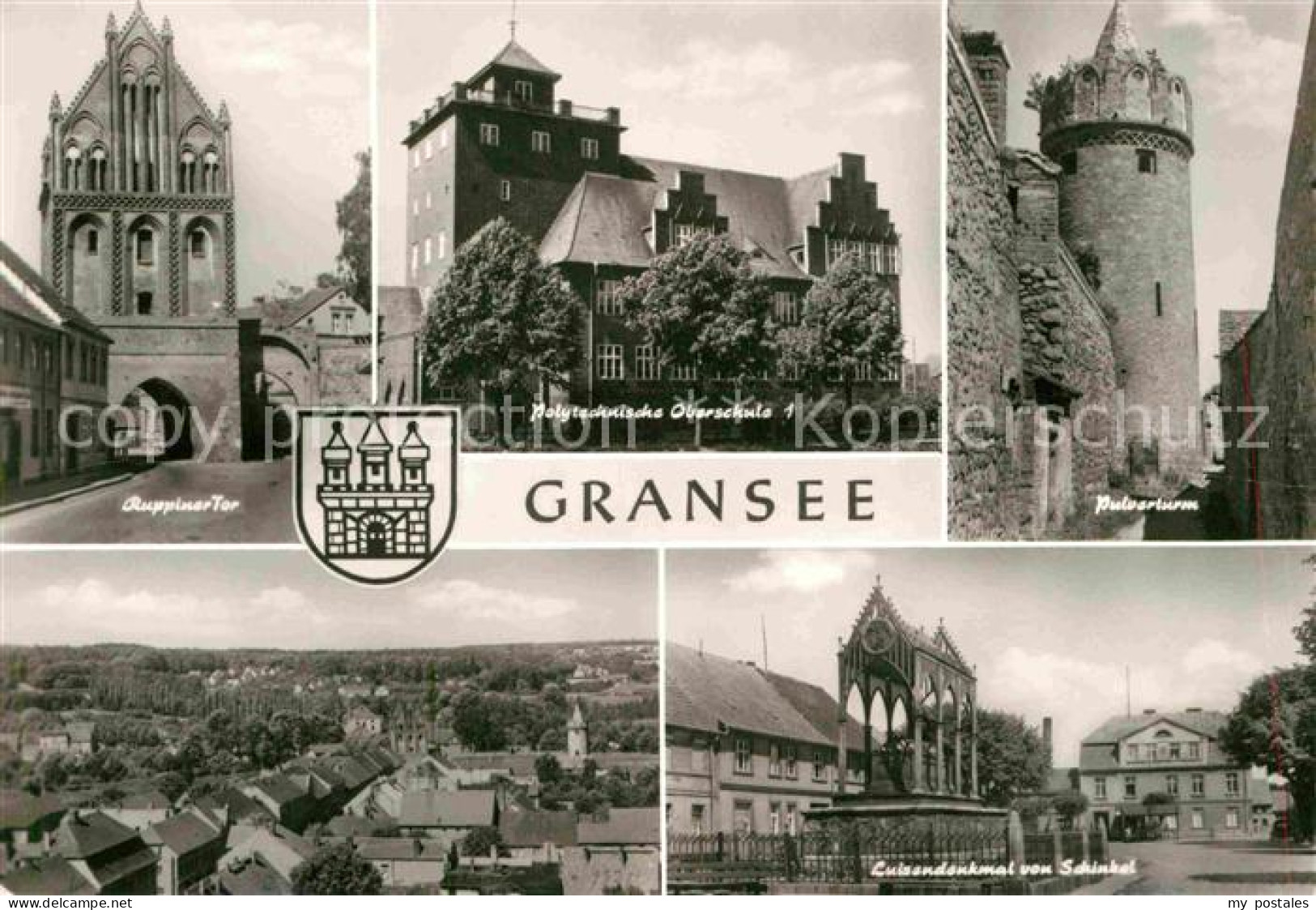 Gransee Ruppiner Tor Polytechnische Oberschule Panorama Pulverturm Luisendenkmal
