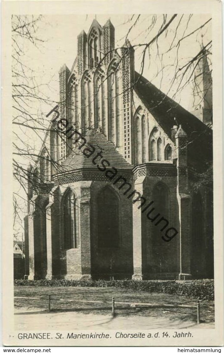 Gransee - St. Marienkirche - Chorseite - Foto-AK 30er Jahre - Verlag Ludwig Walter Berlin