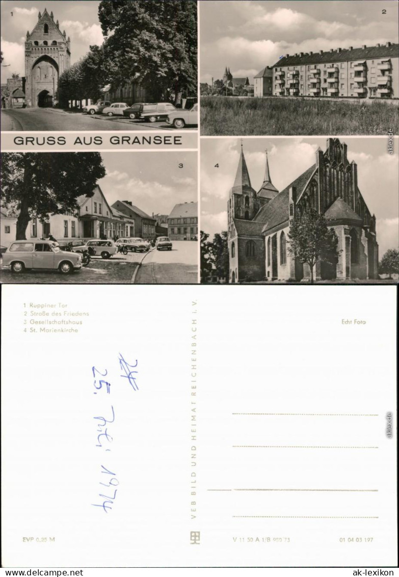 Gransee   Straße des Friedens, Gesellschaftshaus, St. Marienkirche 1973