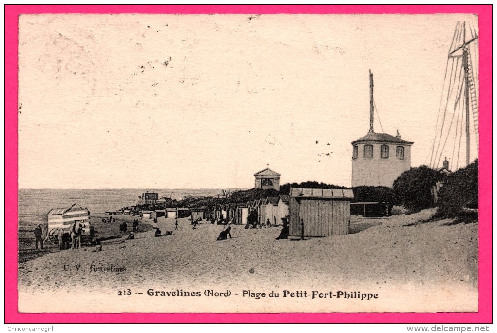 Gravelines - Plage du Petit Fort Philippe - Animée - CATALA FRÈRES - 1924