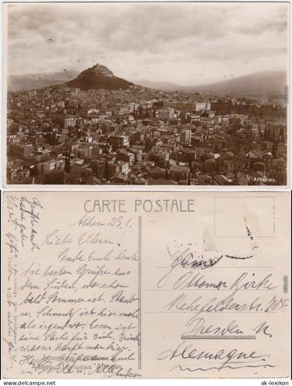 Athen Αθήνα Blick über Athen Foto Postcard Ansichtskarte  1936