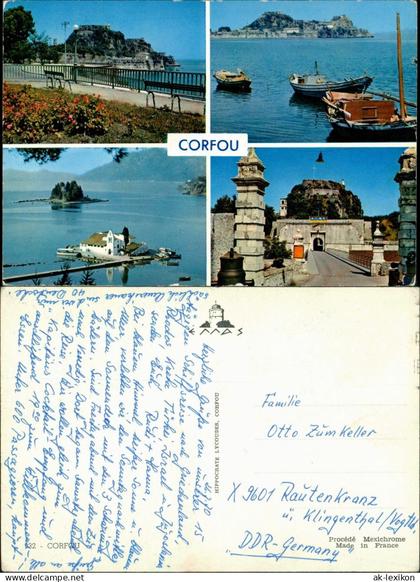 .Griechenland CORFOU Mehrbild-AK Griechenland Allgemein Korfu Corfu 1970