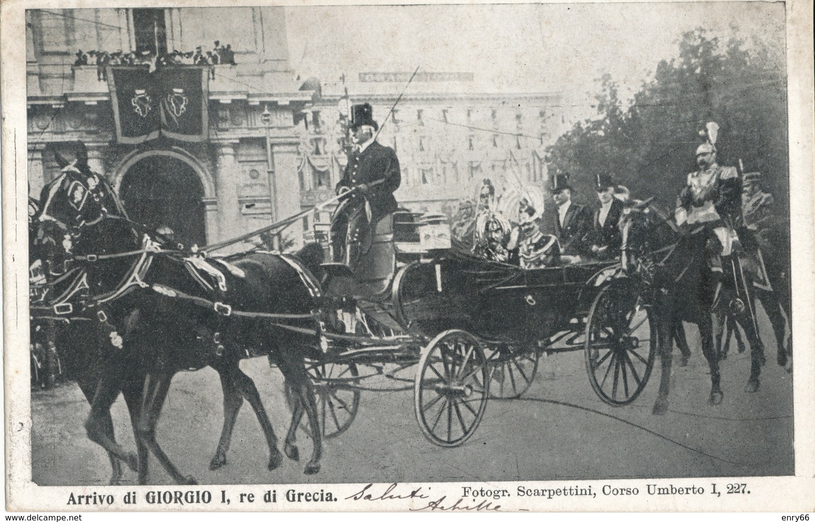 GRECIA-SALONICCO ARRIVO DI GIORGIO I RE DI GRECIA