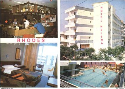 Rhodes Rhodos Greece Hotel Helena Bar Swimming Pool