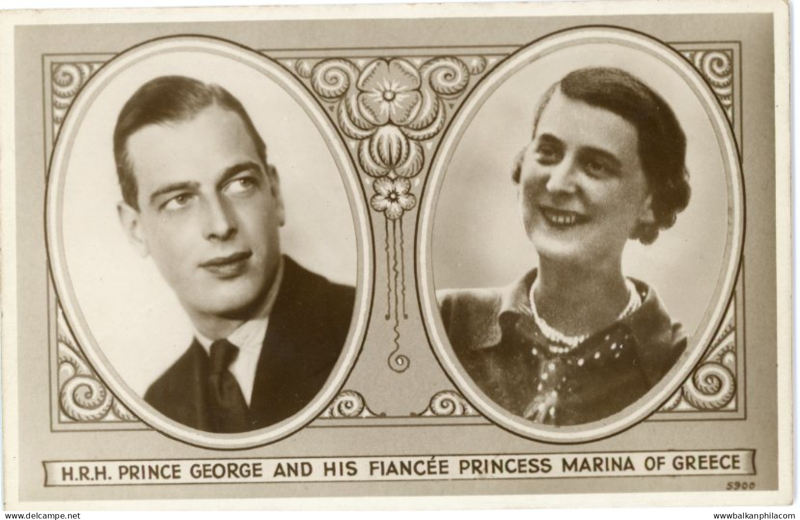 Greece Prince George and Princess Marina photocard