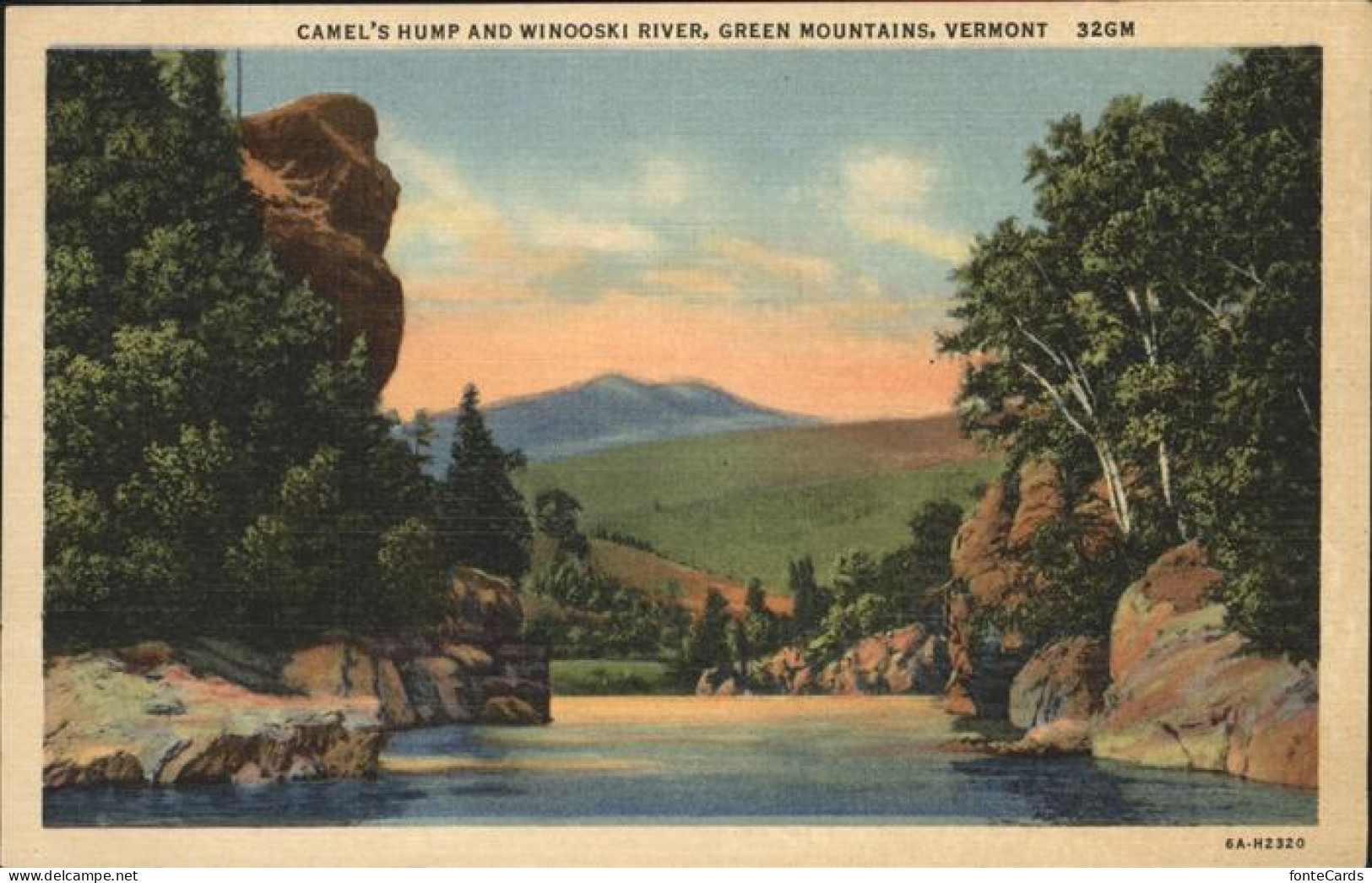 Green Mountains Camel's Hump and Winooski River