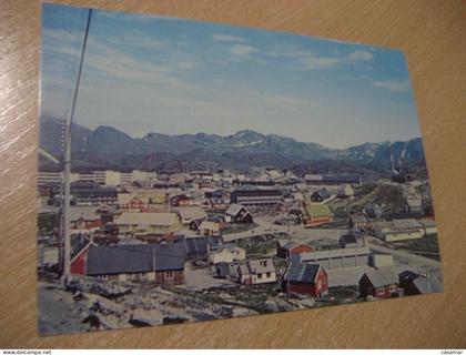 FREDERIKSHAB view Godthab Nuuk 1977 cancel postcard GREENLAND Denmark Gronland