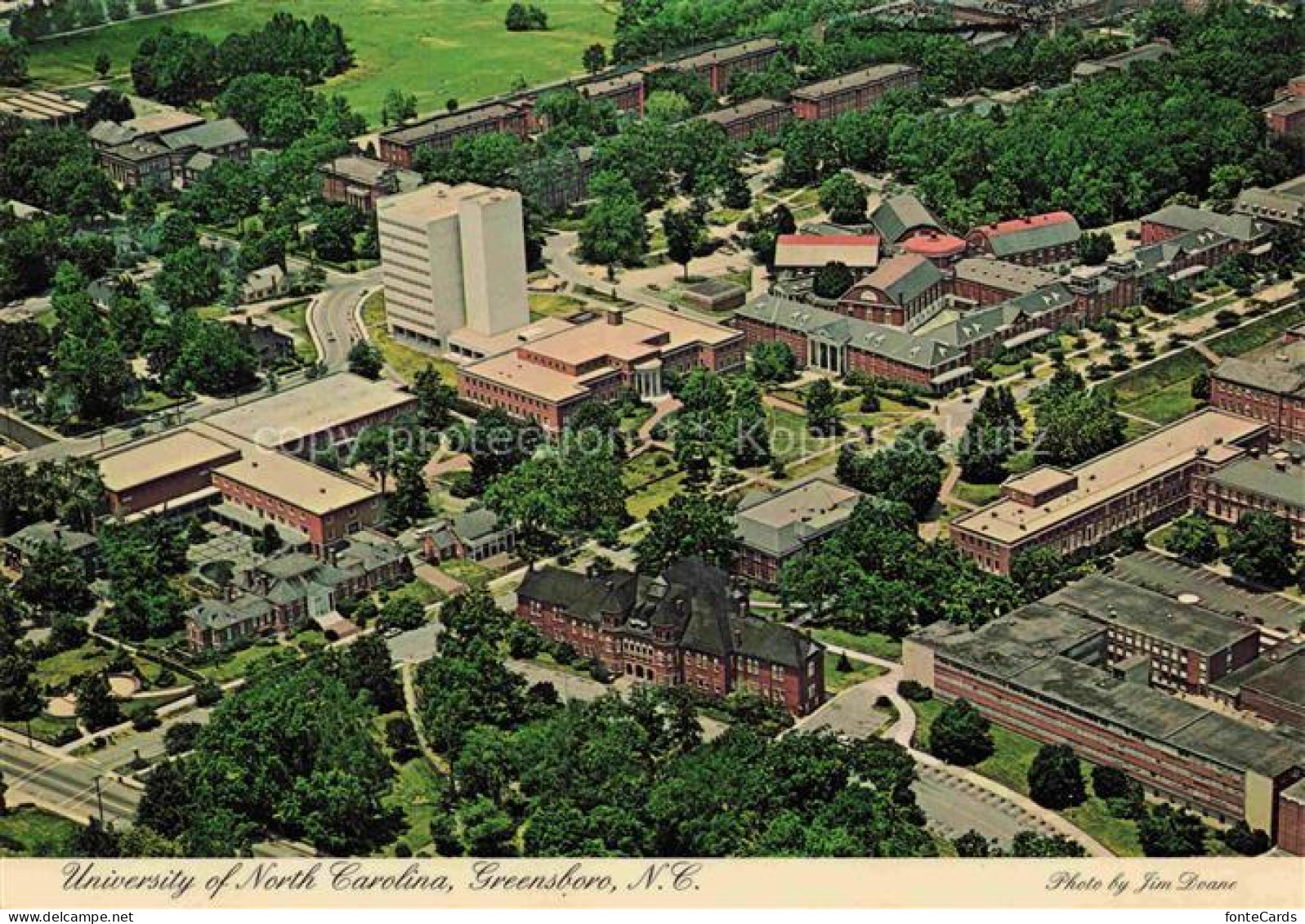 Greensboro North Carolina USA University of North Carolina aerial view