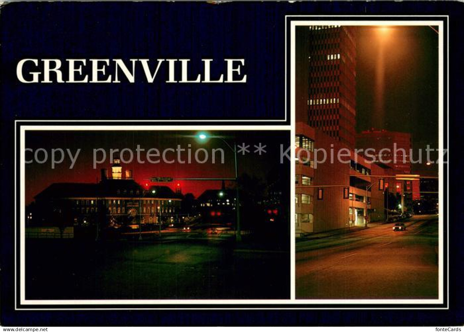 Greenville South Carolina Partial view night view Center of the industrial area