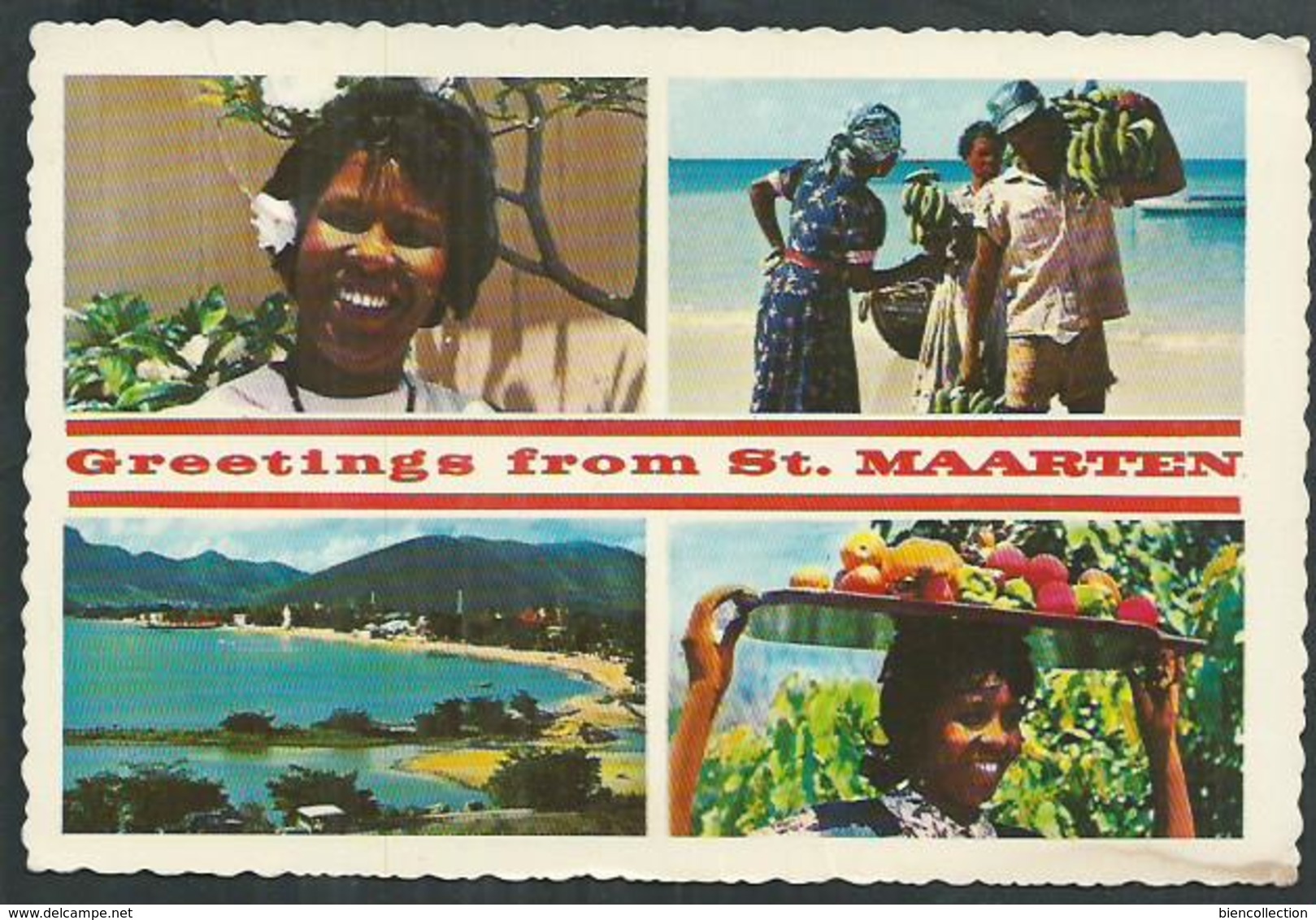 Greetings from Saint Maarten ; postcard with stamp