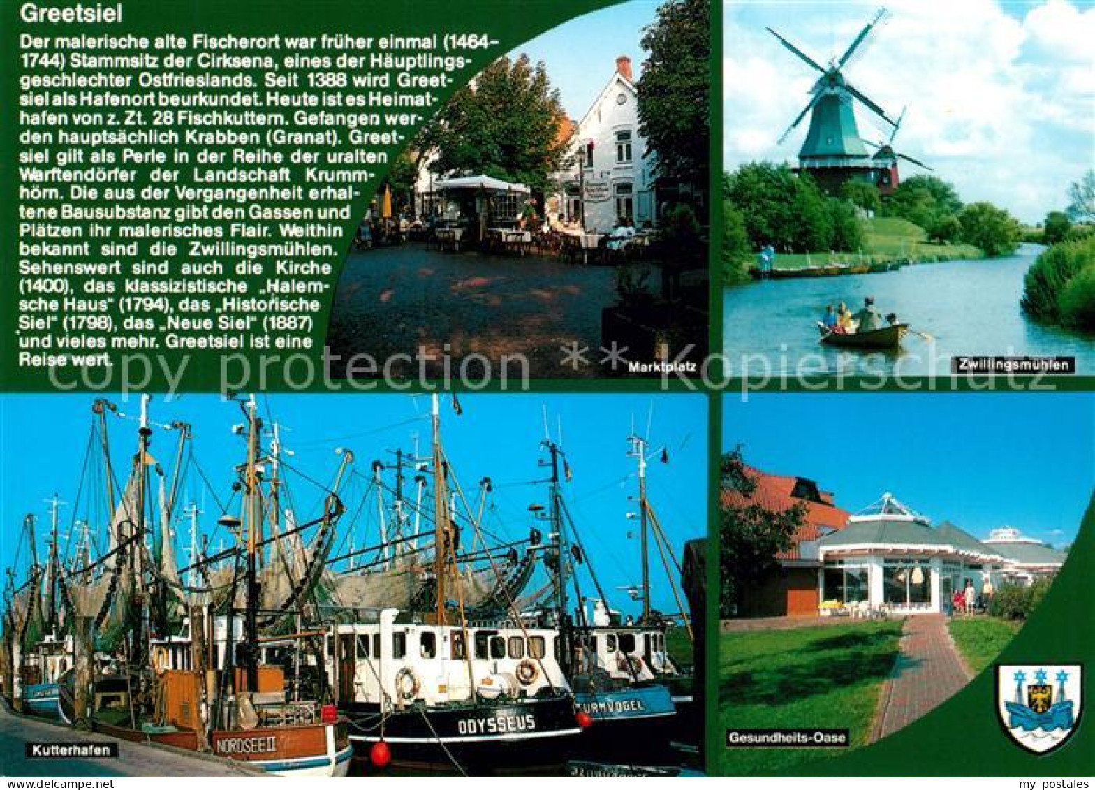 Greetsiel Krummhoern Aurich Niedersachsen Kutterhafen Zwillingsmuehlen Marktpla