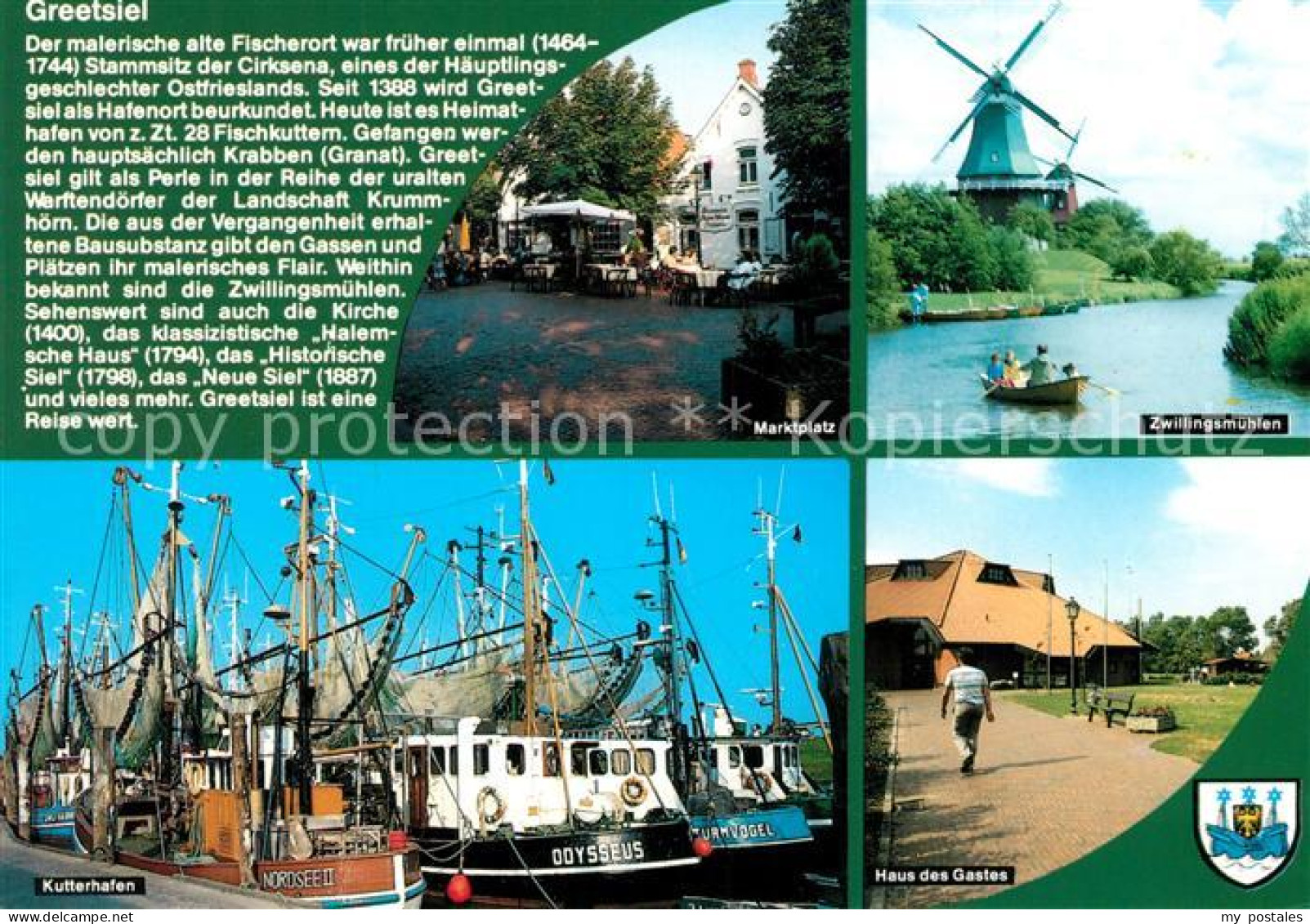 Greetsiel Krummhoern Aurich Niedersachsen Marktplatz Zwillingsmuehlen Kutterhaf