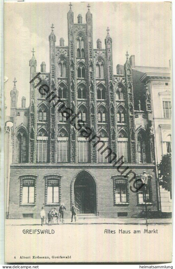 Greifswald - Altes Haus am Markt - Verlag Albert Erdmann Greifswald