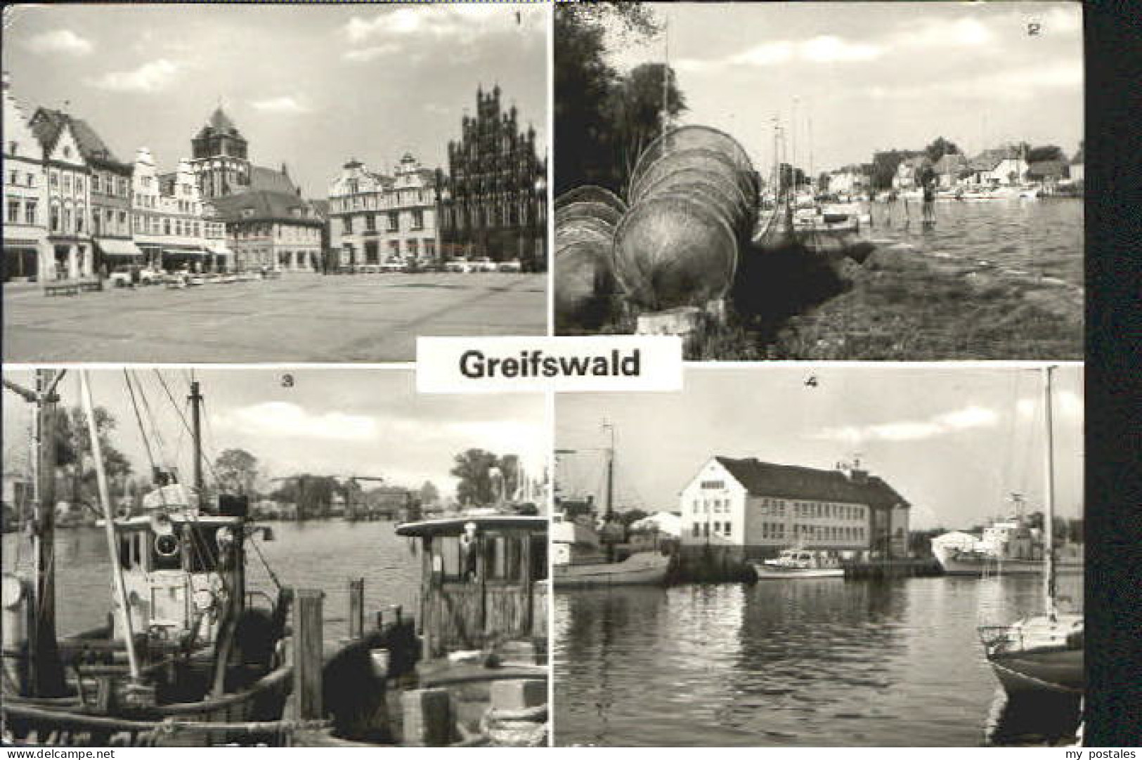 Greifswald Mecklenburg Vorpommern Greifswald Hafen Schule x 1970