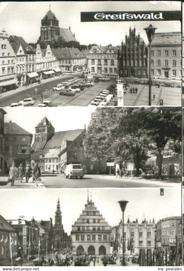 Greifswald Mecklenburg Vorpommern Greifswald Platz Rathaus x 1977