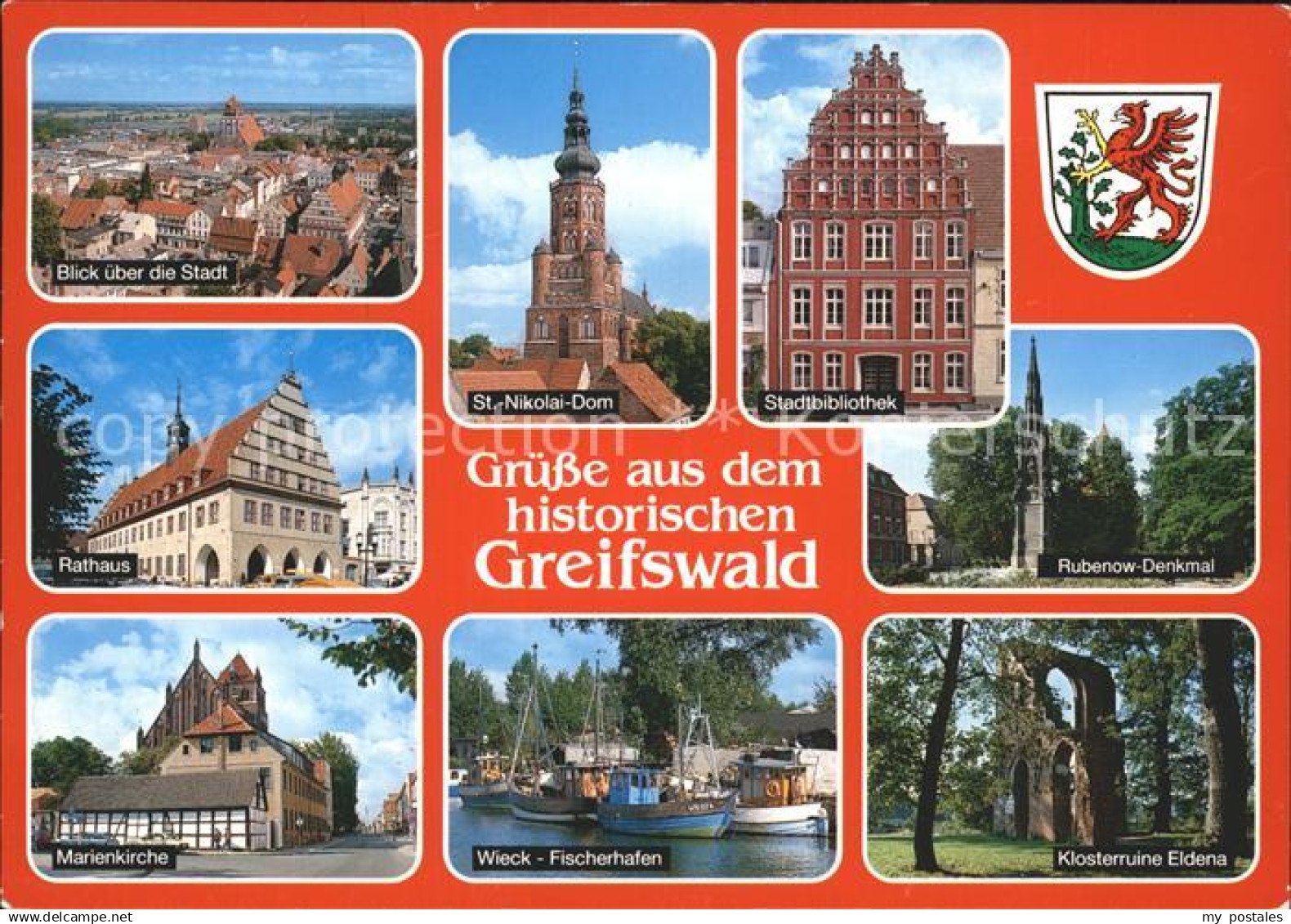 Greifswald Mecklenburg Vorpommern Rathaus Marienkirche St Nikolai Dom Stadtbibli