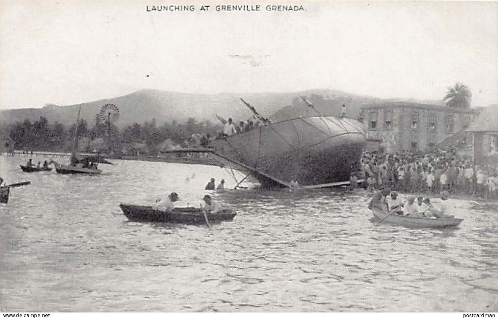 Grenada - Launching boat at Grenville