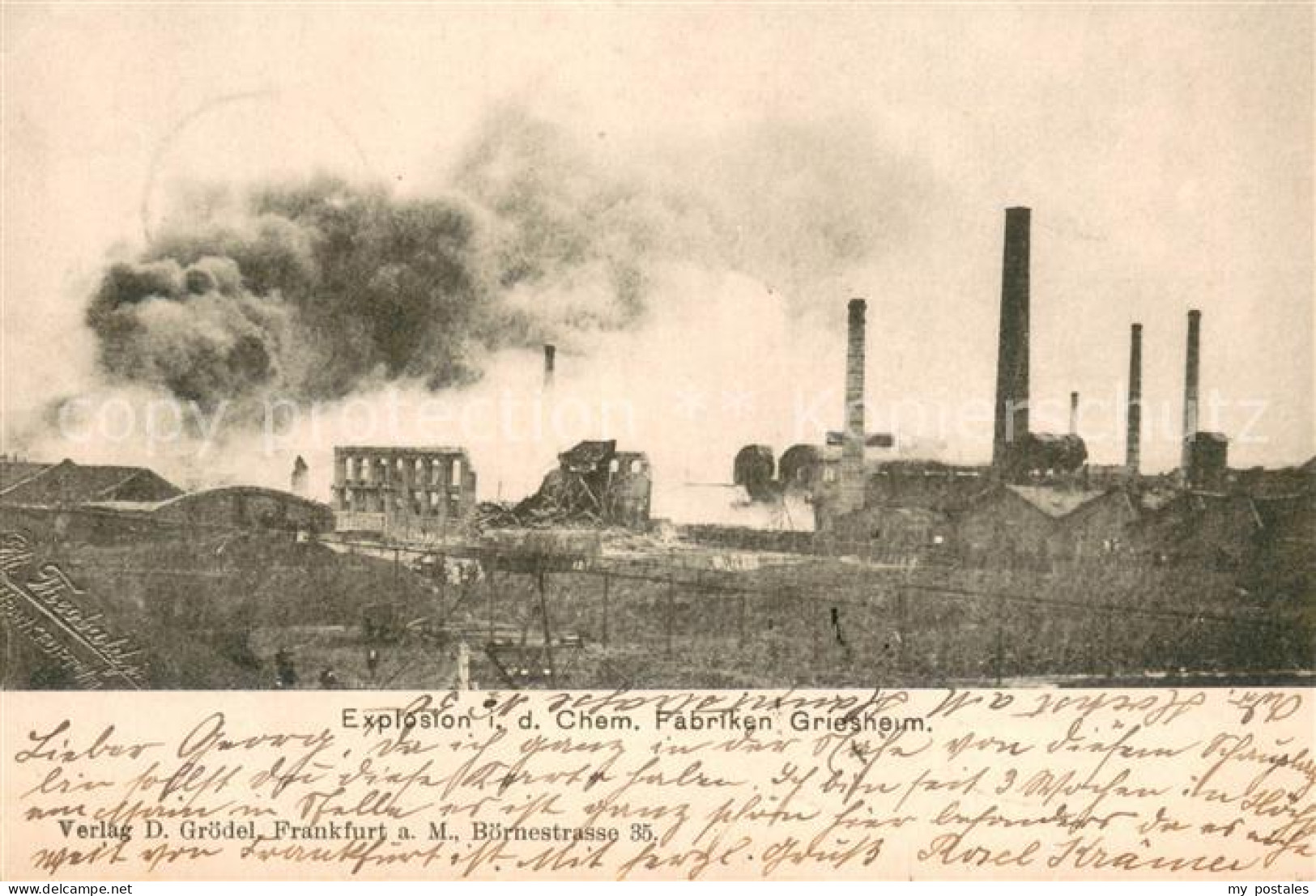 Griesheim Frankfurt Main Explosion in den Chemischen Fabriken Griesheim