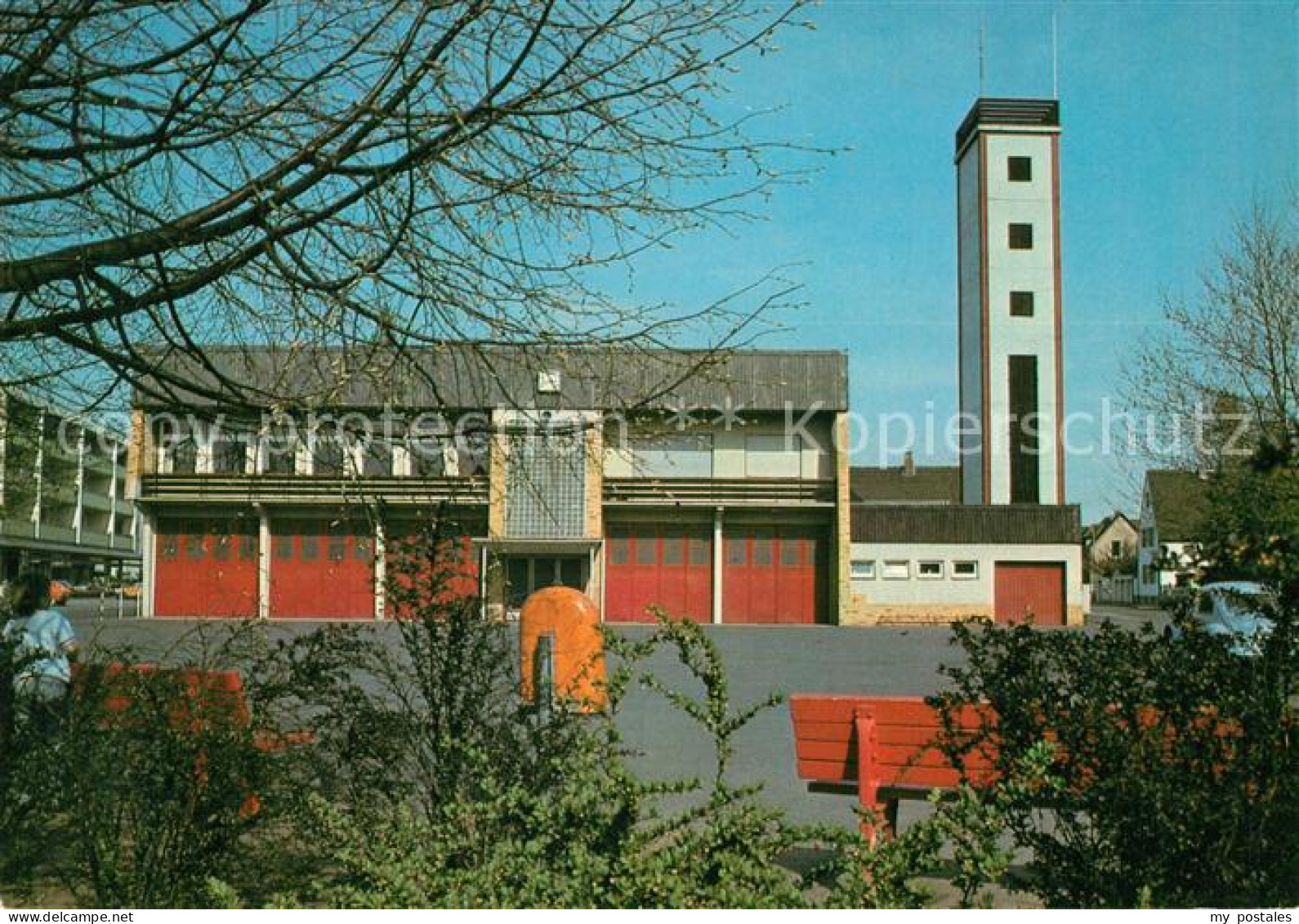 Griesheim Hessen Feuerwehrgeraetehaus mit Schlauchturm Friedrich Ebert Strasse